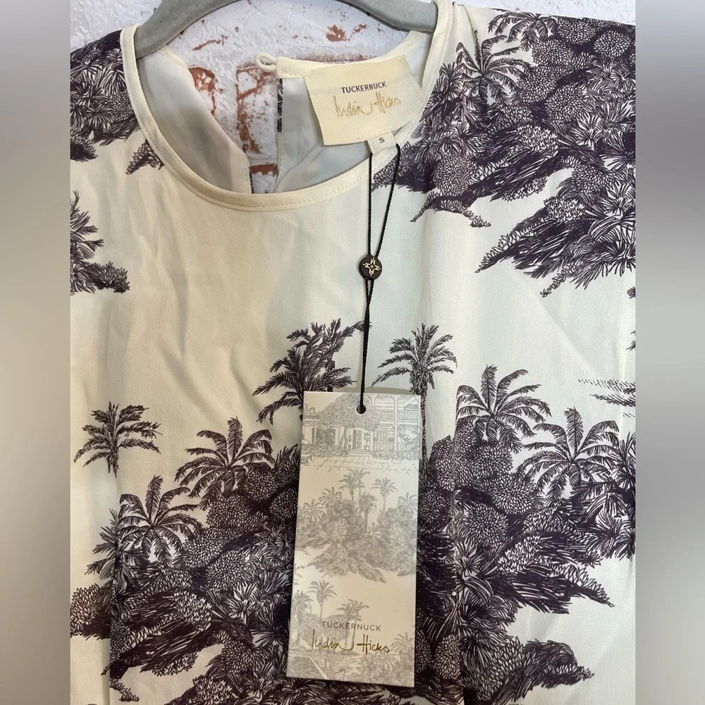 NWT Tuckernuck+India Hicks Cream Toile Long Sleeve Dress - Picture 5 of 7